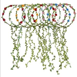 Assorted Colored Flower Crowns 16 pieces